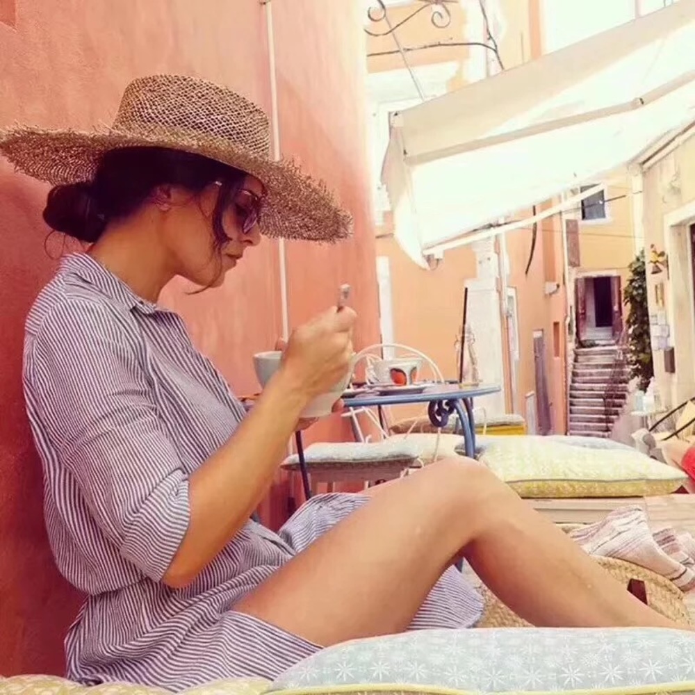 Seagrass Fedora Boater Casual Sun Beach Wide Brim Hat - Picture 11 of 14